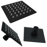 REGADERA ANTISARRO CUADRADA NEGRA 8" SS304